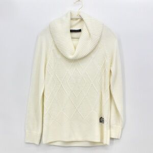 Tommy Hilfiger Cable Knit Long Sleeve Cowl Neck Sweater | LRGE